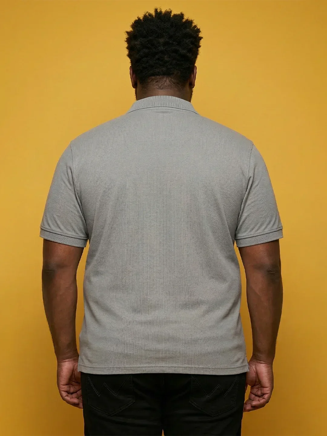 Men Plus Size Urbanite Grey Printed Polo Tshirt - Image 5