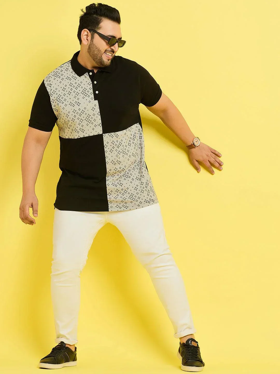 Men Plus Size Vagur Colorblock Polo Tshirt - Image 2