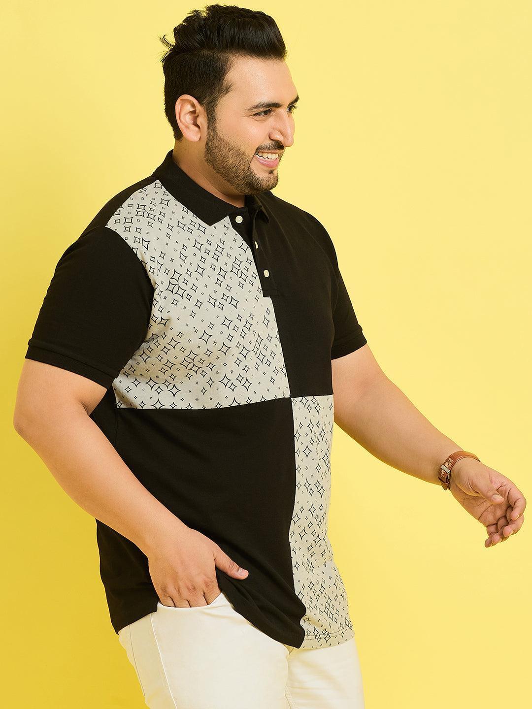 Men Plus Size Vagur Colorblock Polo Tshirt - Image 4