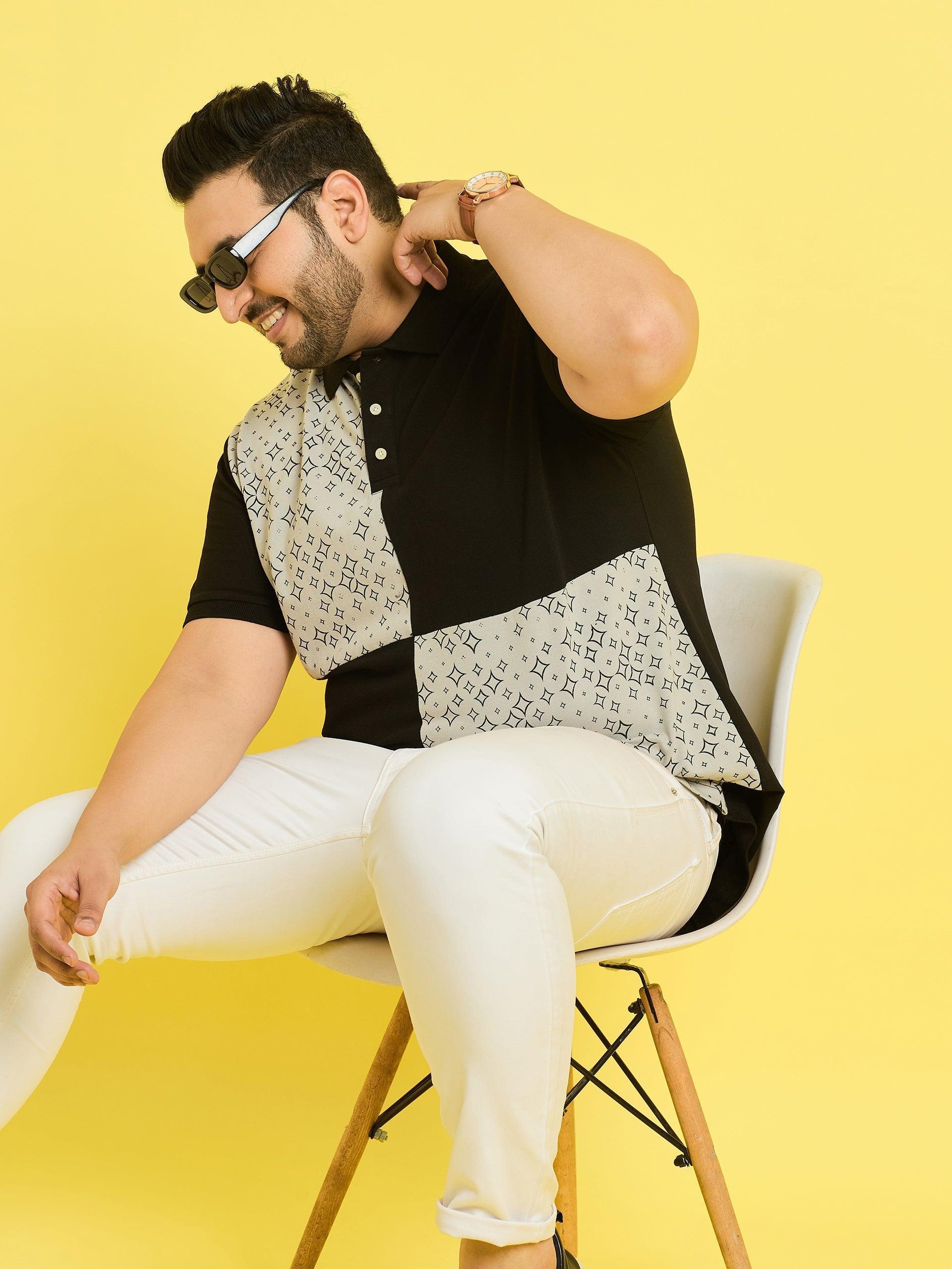 Men Plus Size Vagur Colorblock Polo Tshirt - Image 7