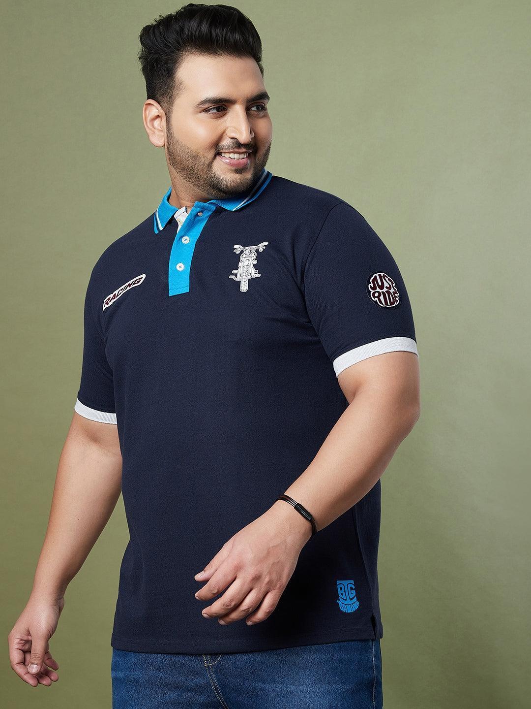 Men Plus Size Valve Colorblock Polo Tshirt - Image 3