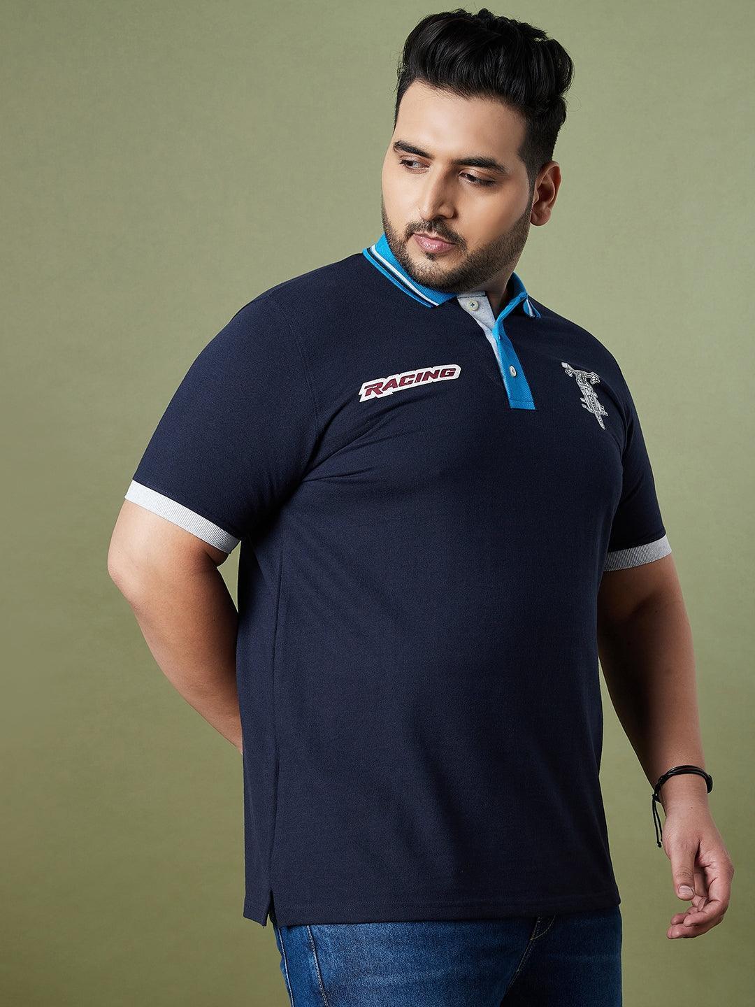 Men Plus Size Valve Colorblock Polo Tshirt - Image 4
