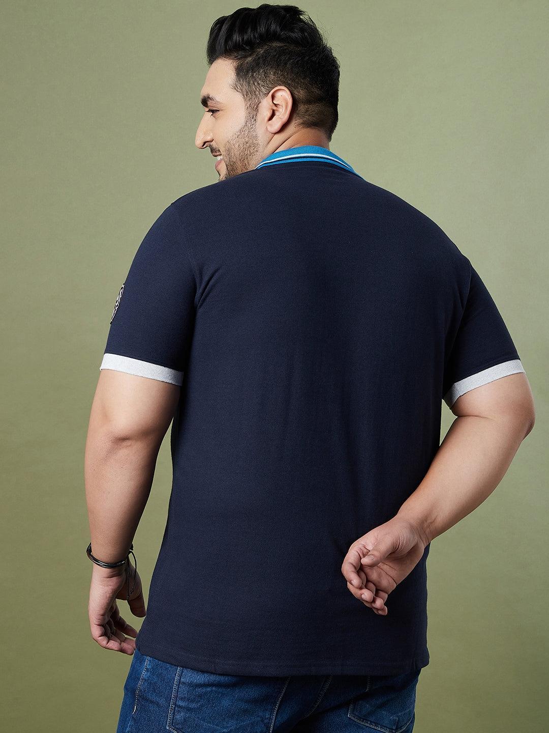Men Plus Size Valve Colorblock Polo Tshirt - Image 5