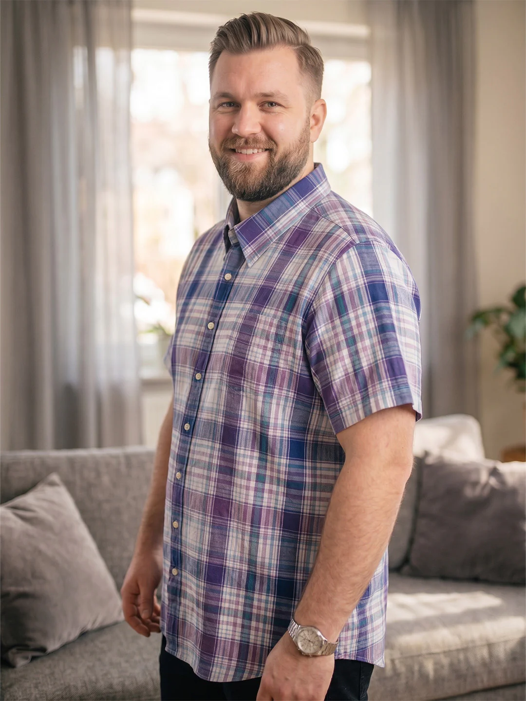 Men Plus Size Velmior Multi Check Shirts - Image 2