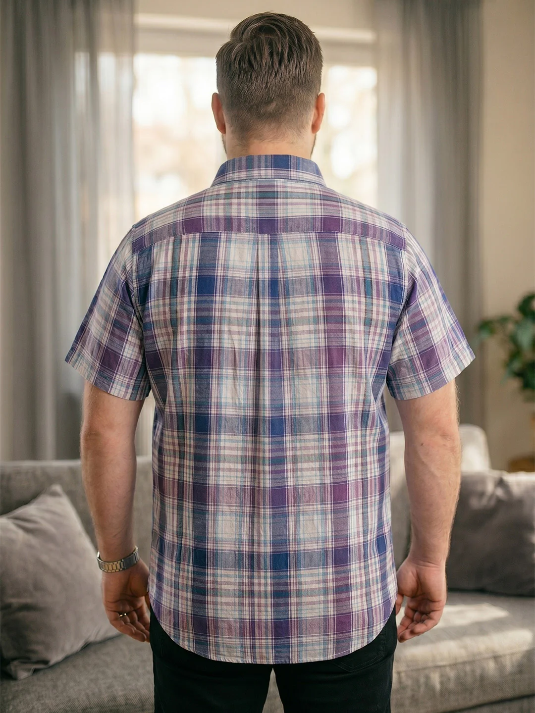 Men Plus Size Velmior Multi Check Shirts - Image 3