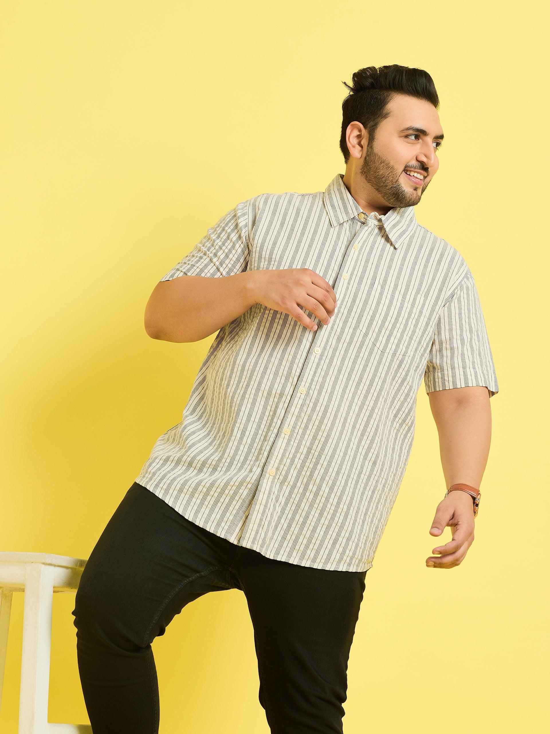 Men Plus Size Ventura Striped Shirt - Image 7