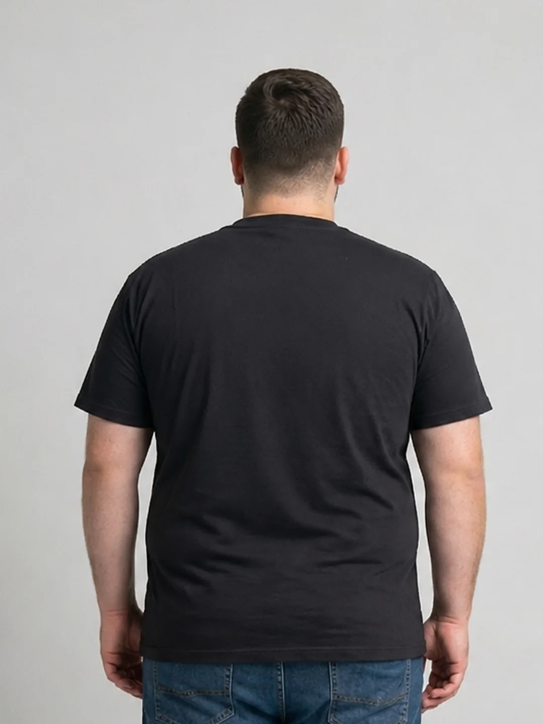 Men Plus Size Veritas Black Printed Round Neck - Image 3