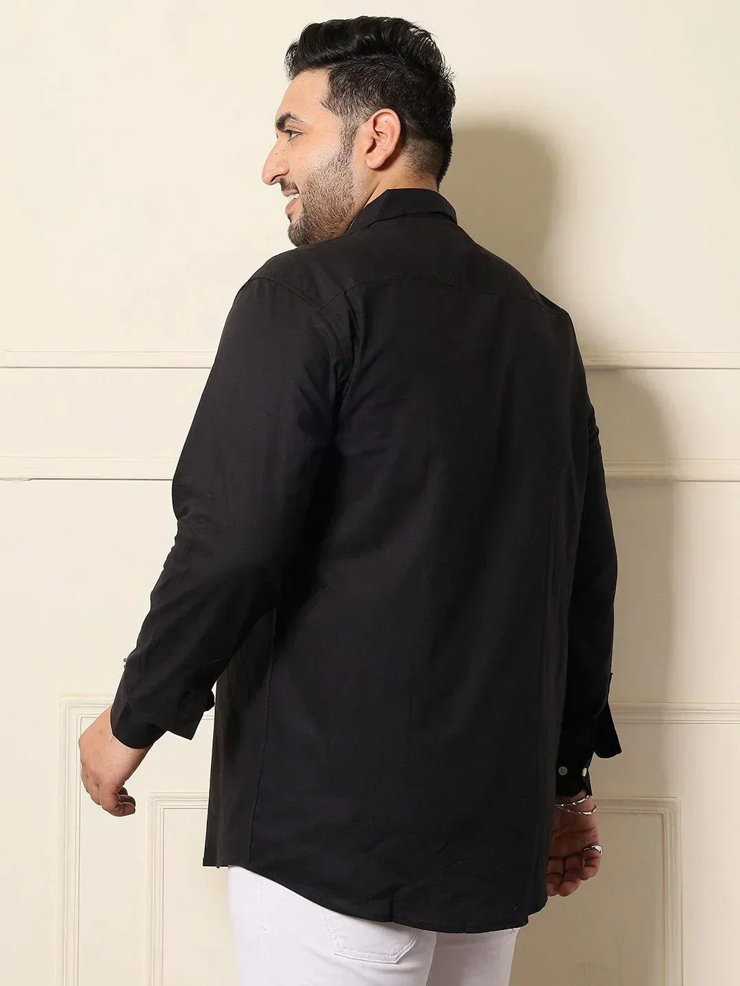 Men Plus Size VernonF-10 Solid Shirt - Image 5
