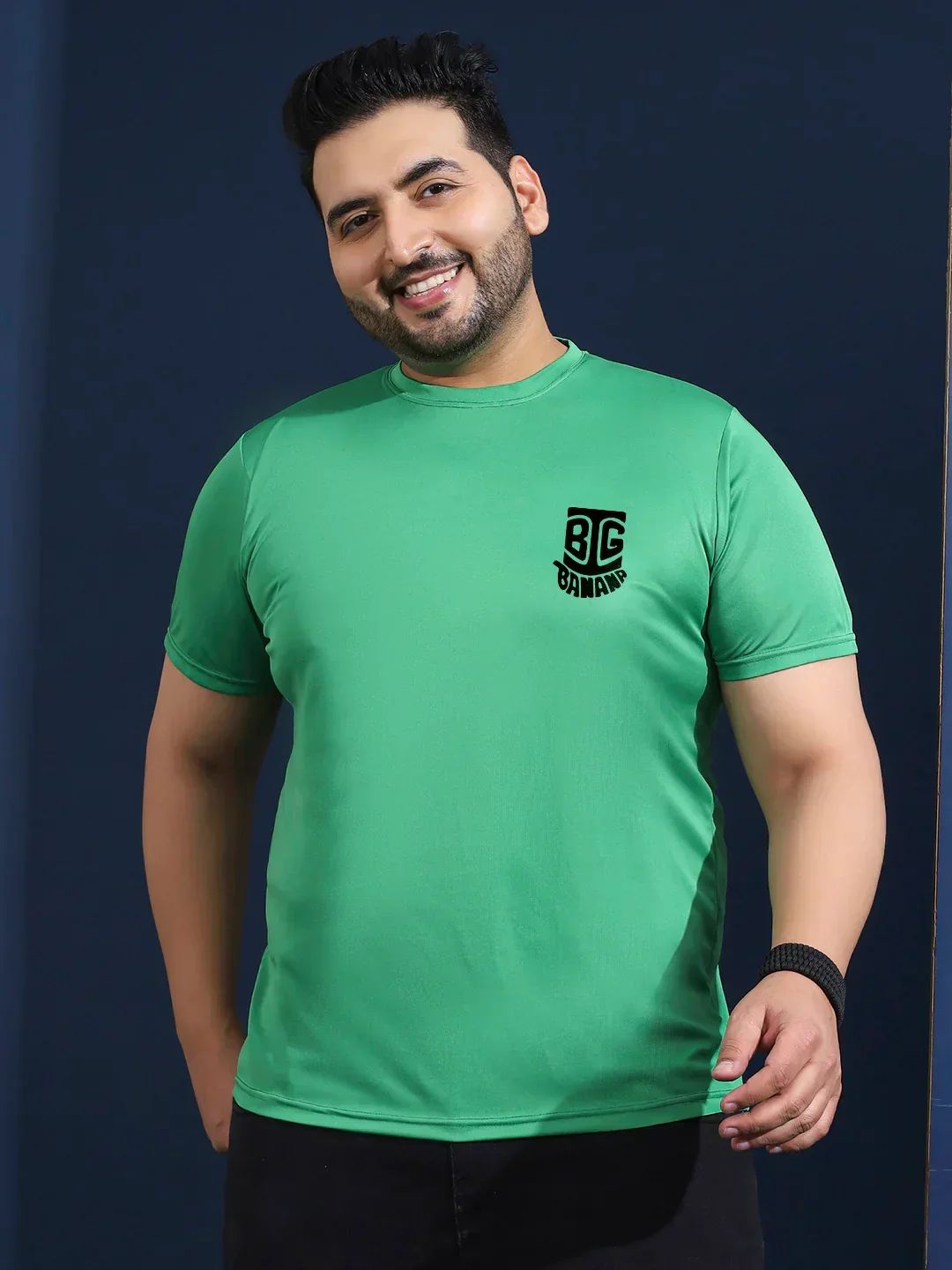 Men Plus Size Vibend Printed Green Round Neck Tshirt - Image 2