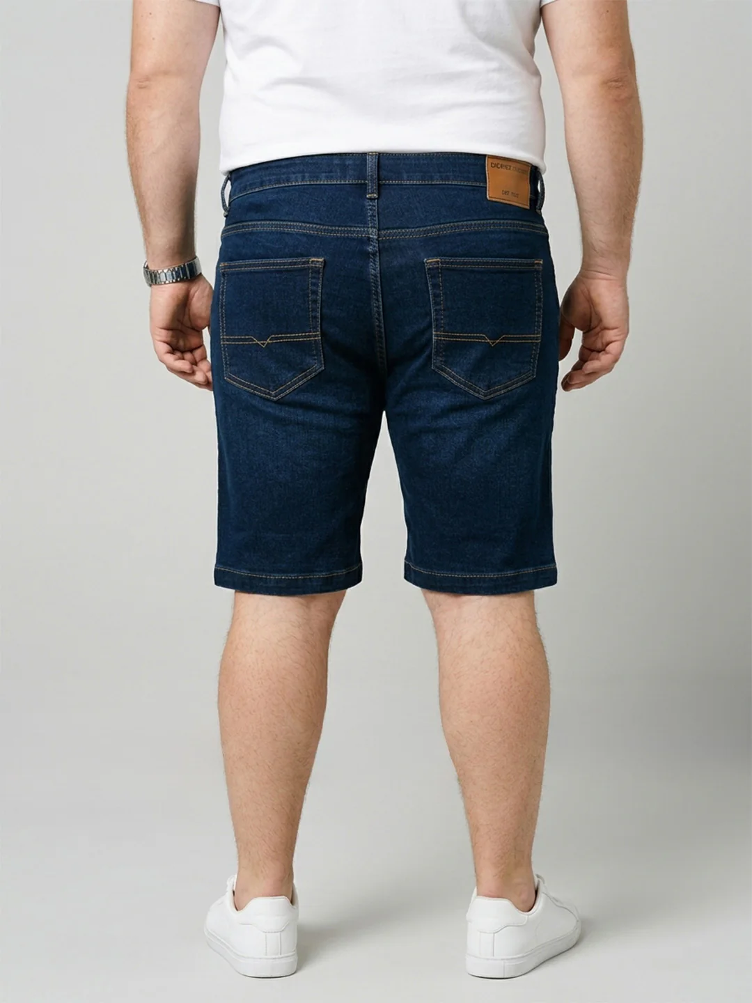 Men Plus Size Vigorous Navy Blue Solid Shorts - Image 2