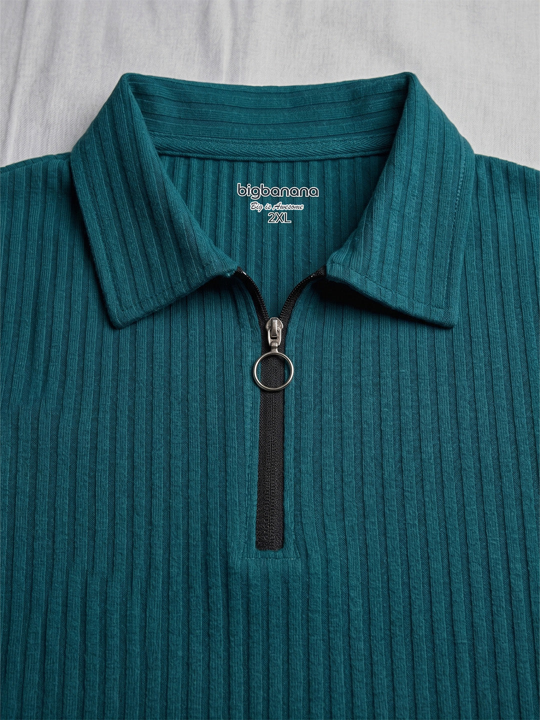 Men Plus Size Virent Green Solid Polo - Image 4