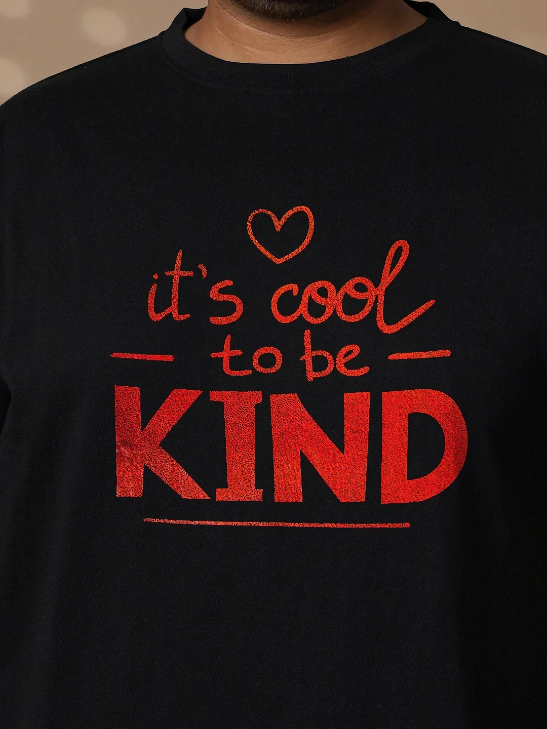 Men Plus Size Wah Striped Black Round Neck Tshirt - Image 5