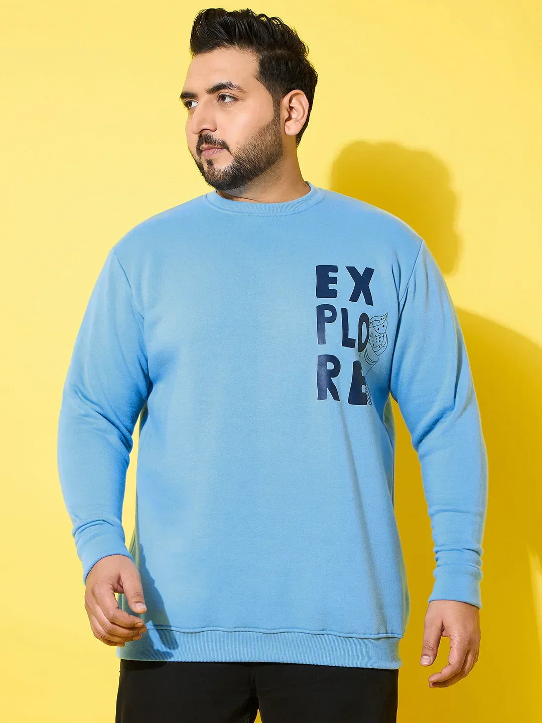Men Plus Size Wander Blue Printed Sweatshirt - Image 2