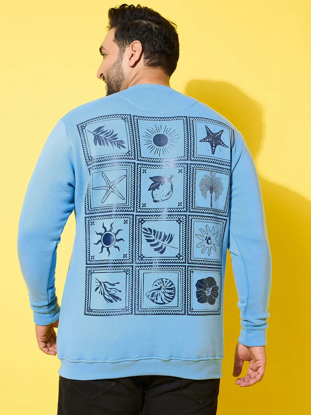 Men Plus Size Wander Blue Printed Sweatshirt - Image 8