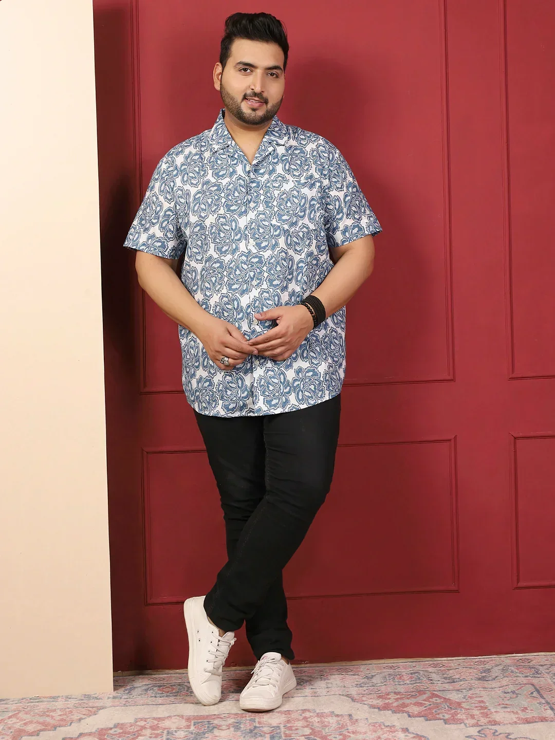 Men Plus Size Wearth Multicolor Printed Shirt - Image 3