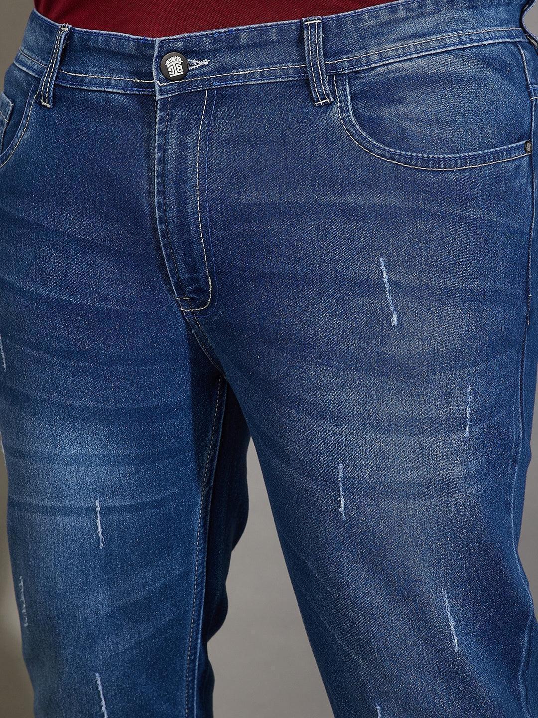 Men Plus Size Welder Washed Indigo Denim - Image 7