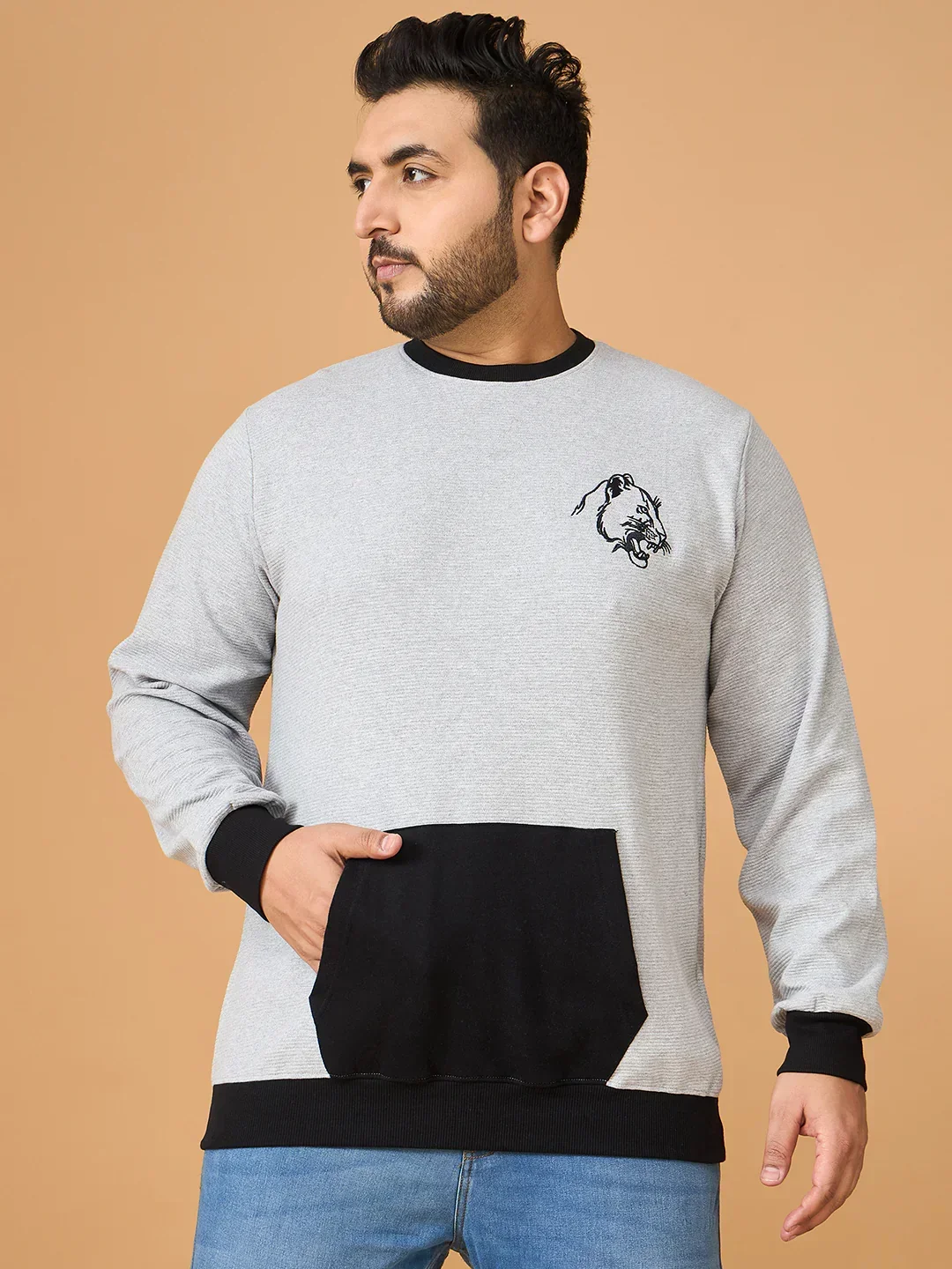 Men Plus Size Whiska Colorblock Sweatshirt - Image 3