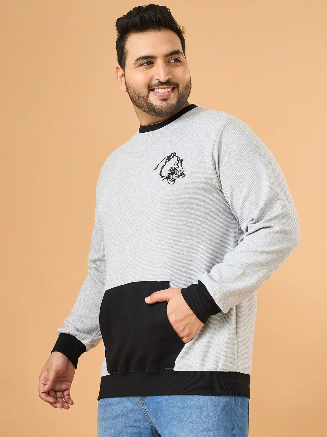 Men Plus Size Whiska Colorblock Sweatshirt - Image 4