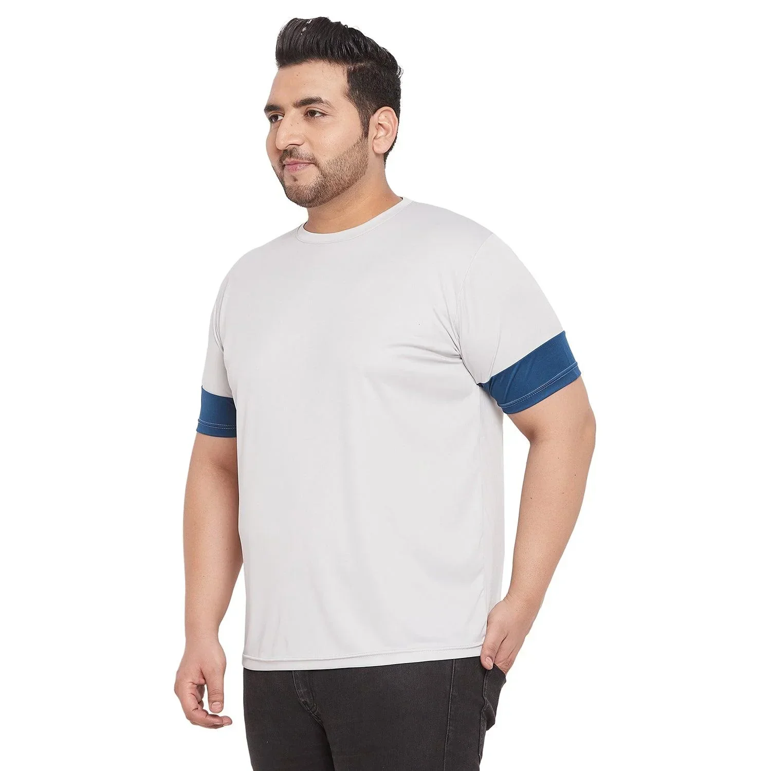 Men Plus Size Willbert Solid Round Neck Tshirt - Image 3