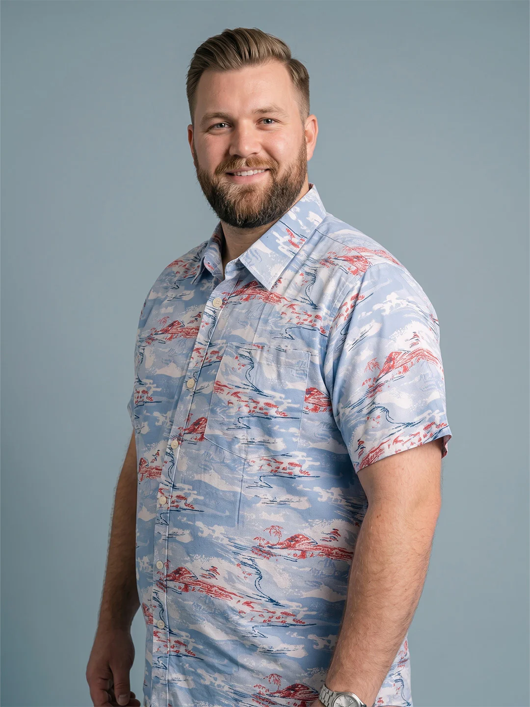Men Plus Size Windscape Multi Printed Shirts - Image 2