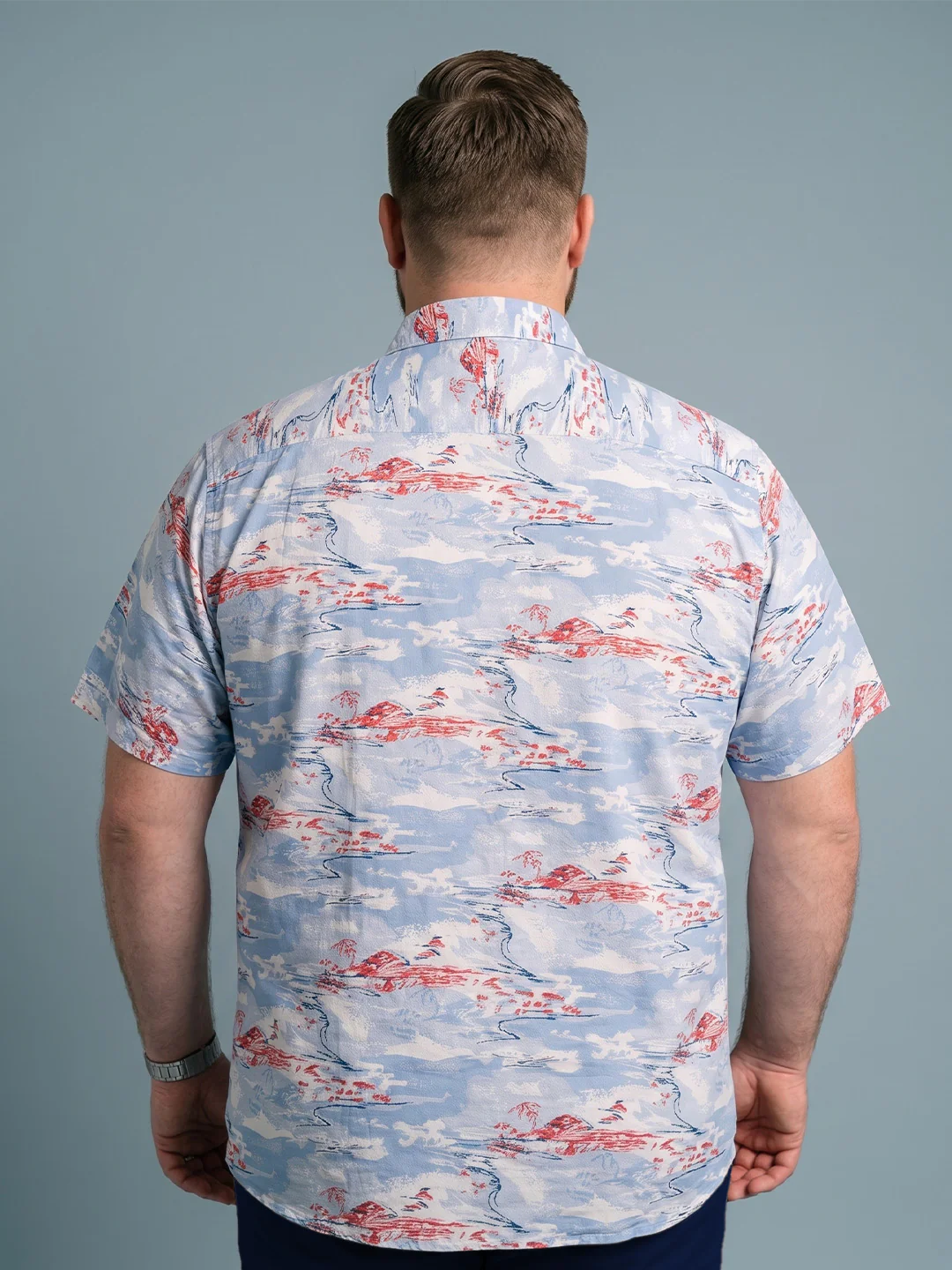 Men Plus Size Windscape Multi Printed Shirts - Image 3
