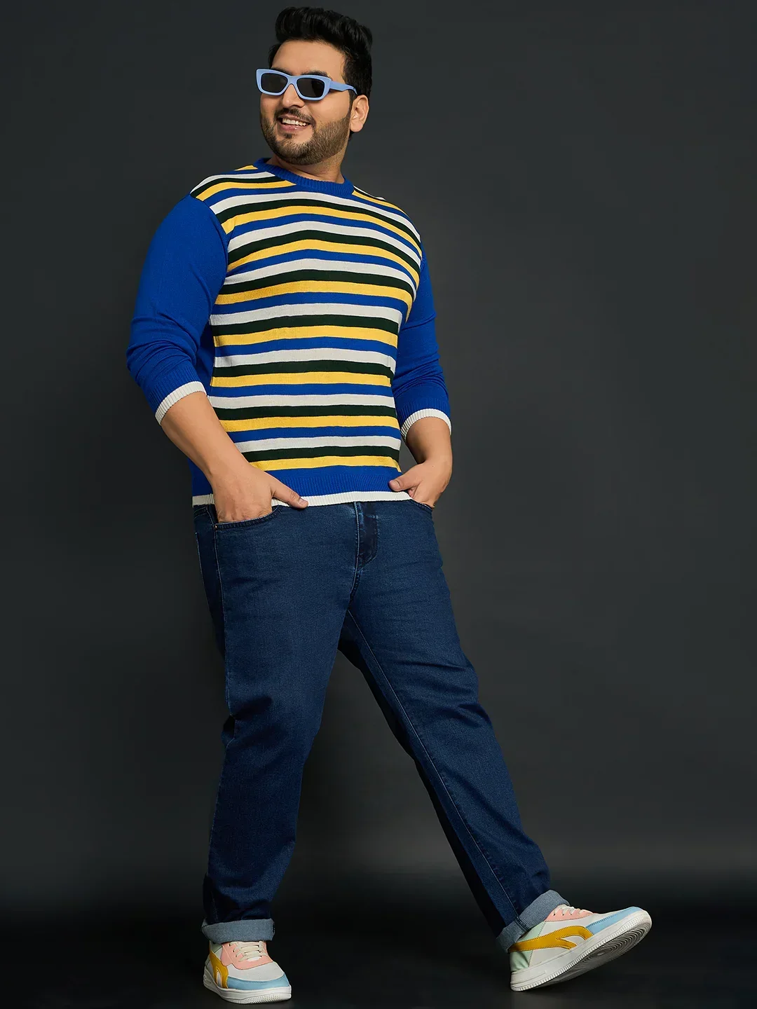 Men Plus Size Winton Striped Sweater - Image 2