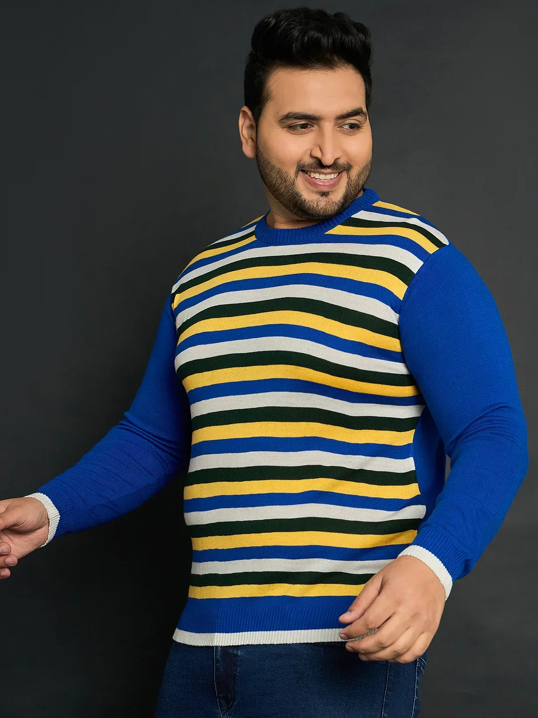 Men Plus Size Winton Striped Sweater - Image 3