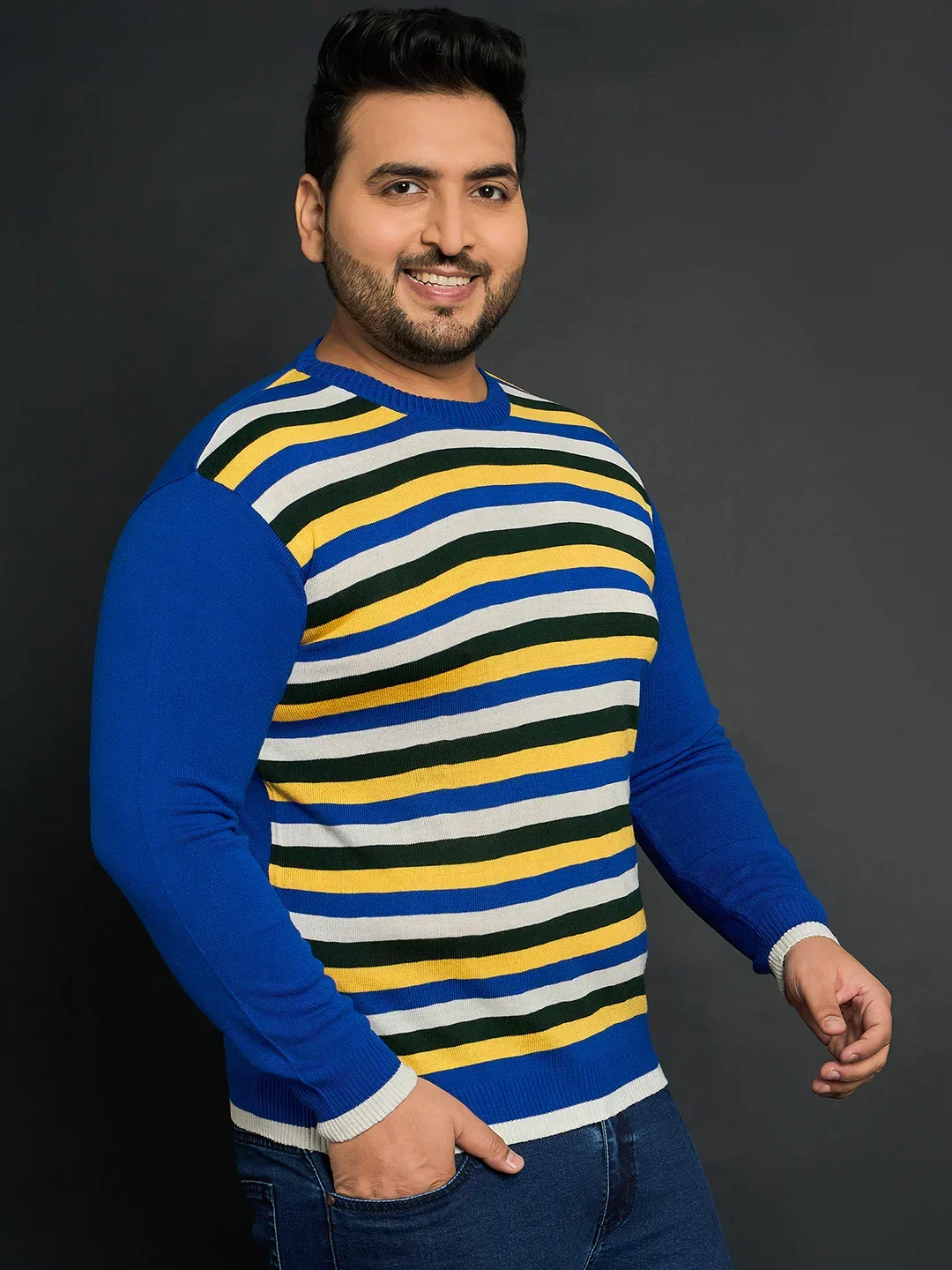 Men Plus Size Winton Striped Sweater - Image 4