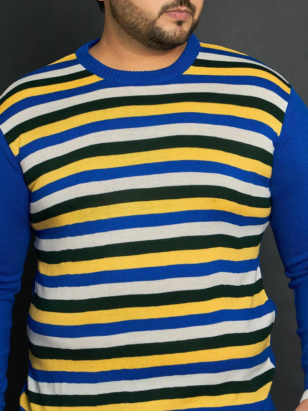 Men Plus Size Winton Striped Sweater - Image 6