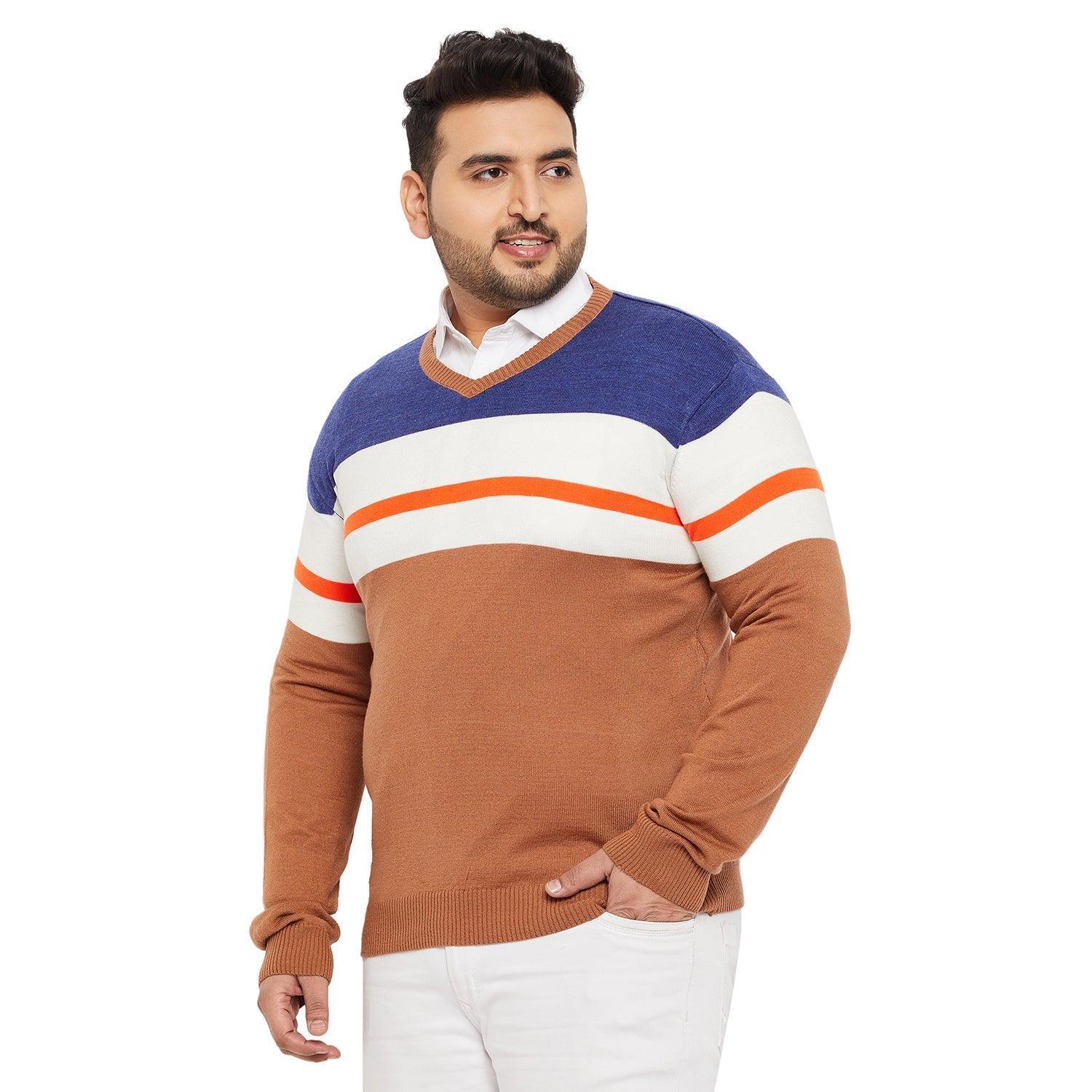 Men Plus Size Wish Striped Sweater - Image 3