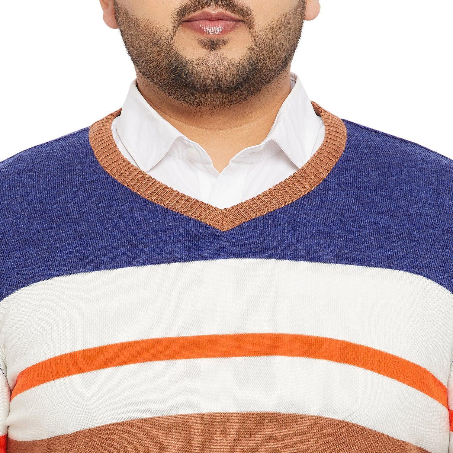 Men Plus Size Wish Striped Sweater - Image 6