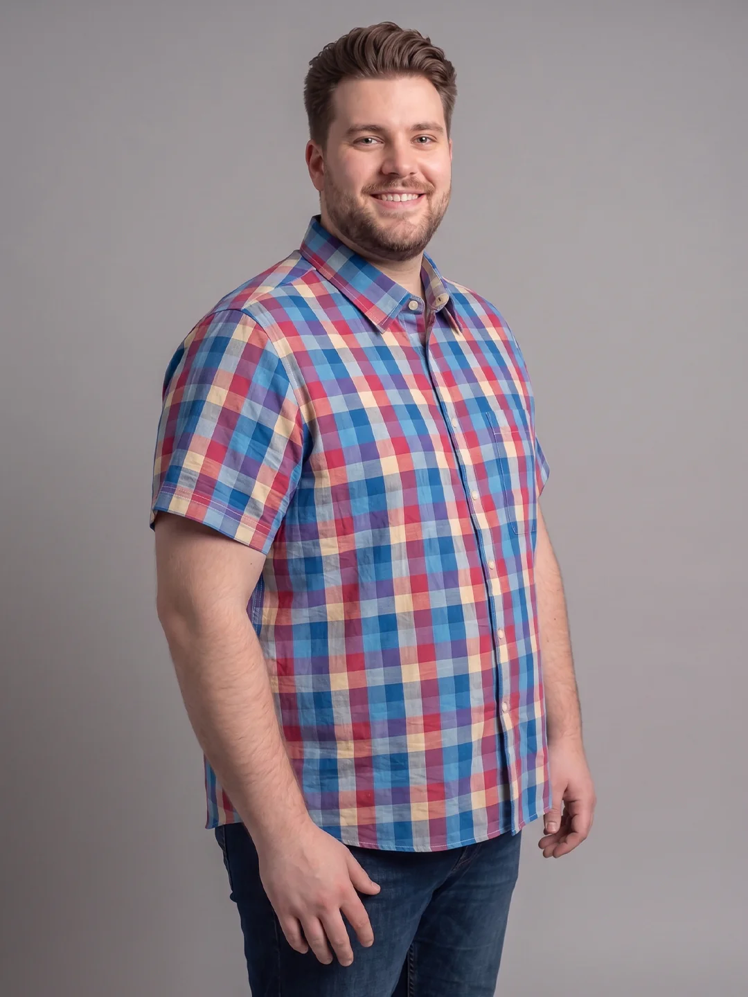 Men Plus Size Xaro Multi Check Shirts - Image 2