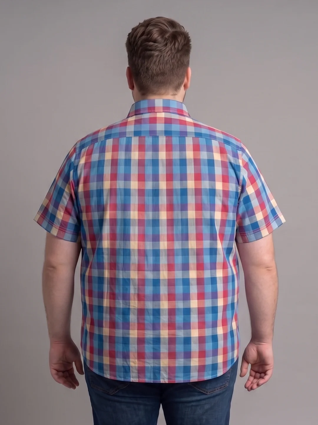 Men Plus Size Xaro Multi Check Shirts - Image 3