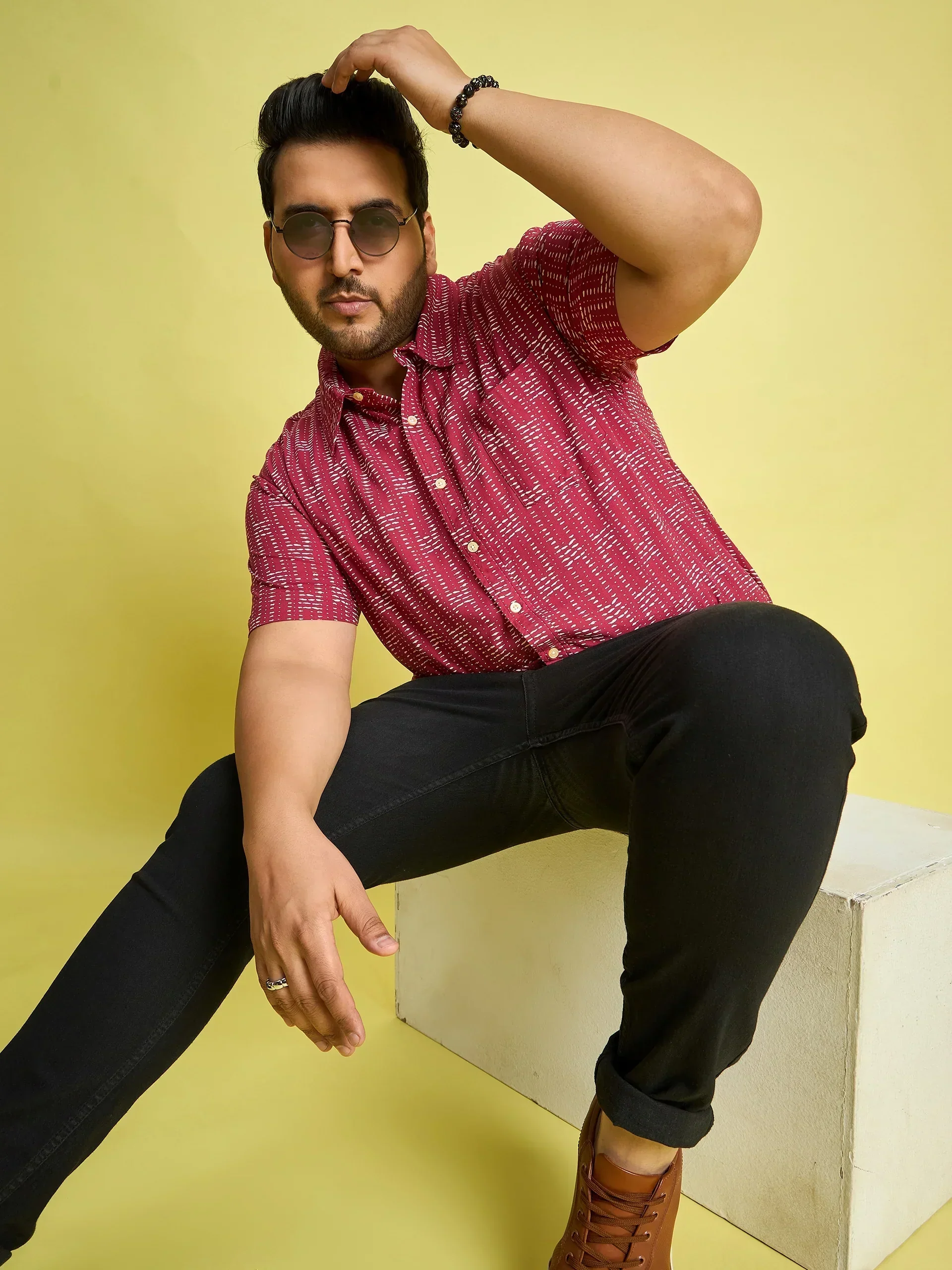 Men Plus Size Xylo Printed Shirt - Image 7