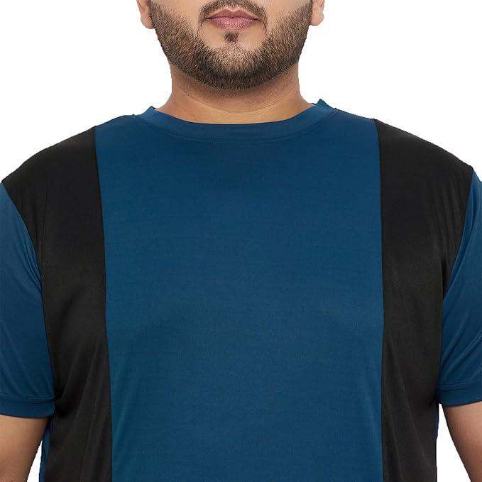 Men Plus Size Yang Colorblock Round Neck Tshirt - Image 5