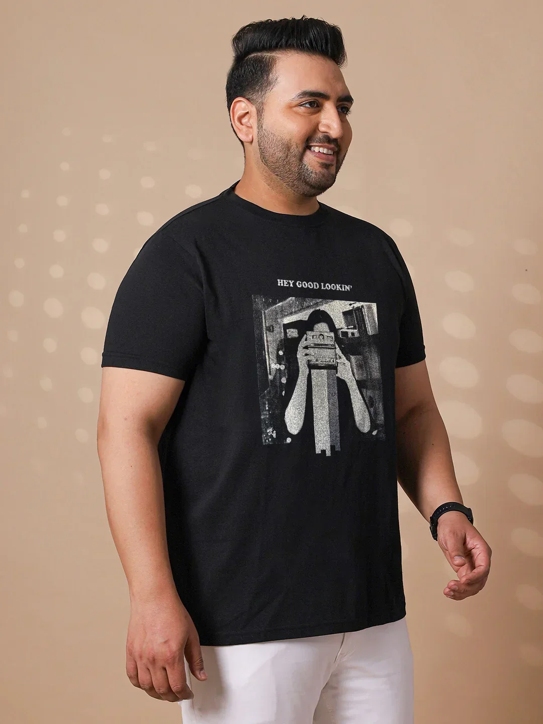 Men Plus Size Yee Striped Black Round Neck Tshirt - Image 4