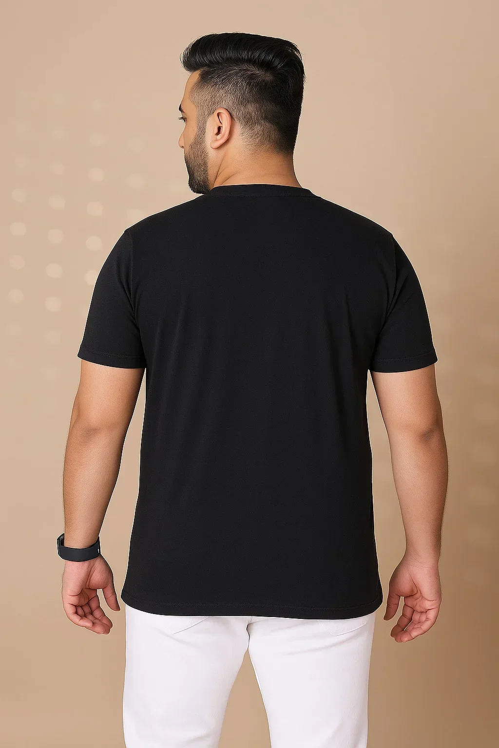 Men Plus Size Yee Striped Black Round Neck Tshirt - Image 5