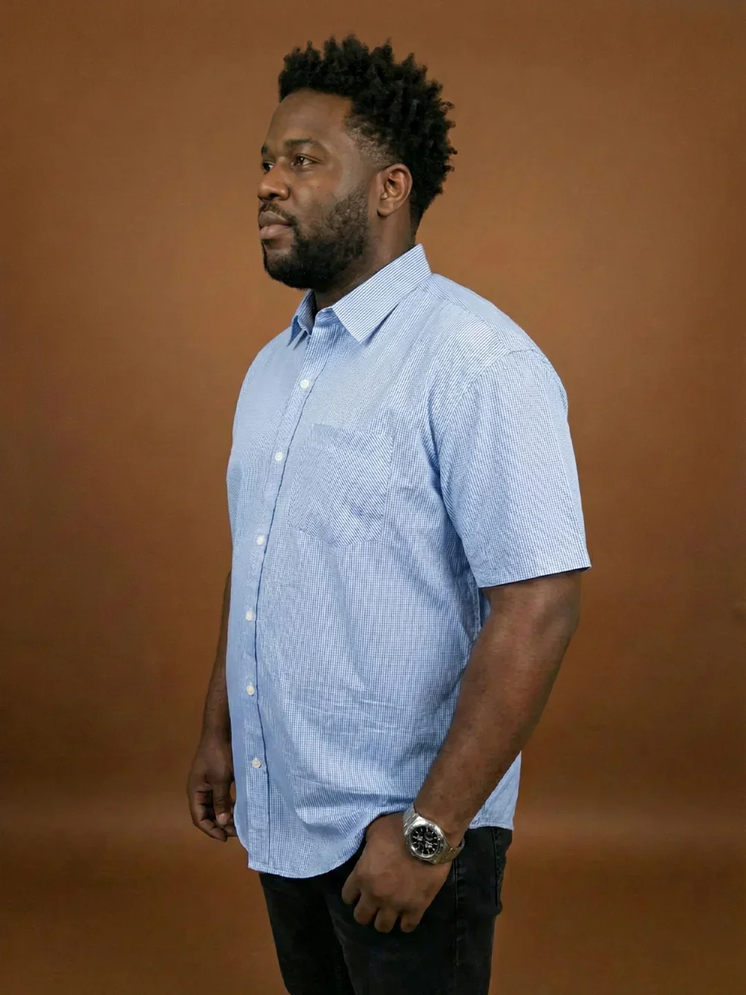Men Plus Size Yuna Multicolor Checkered Casual Shirt - Image 3