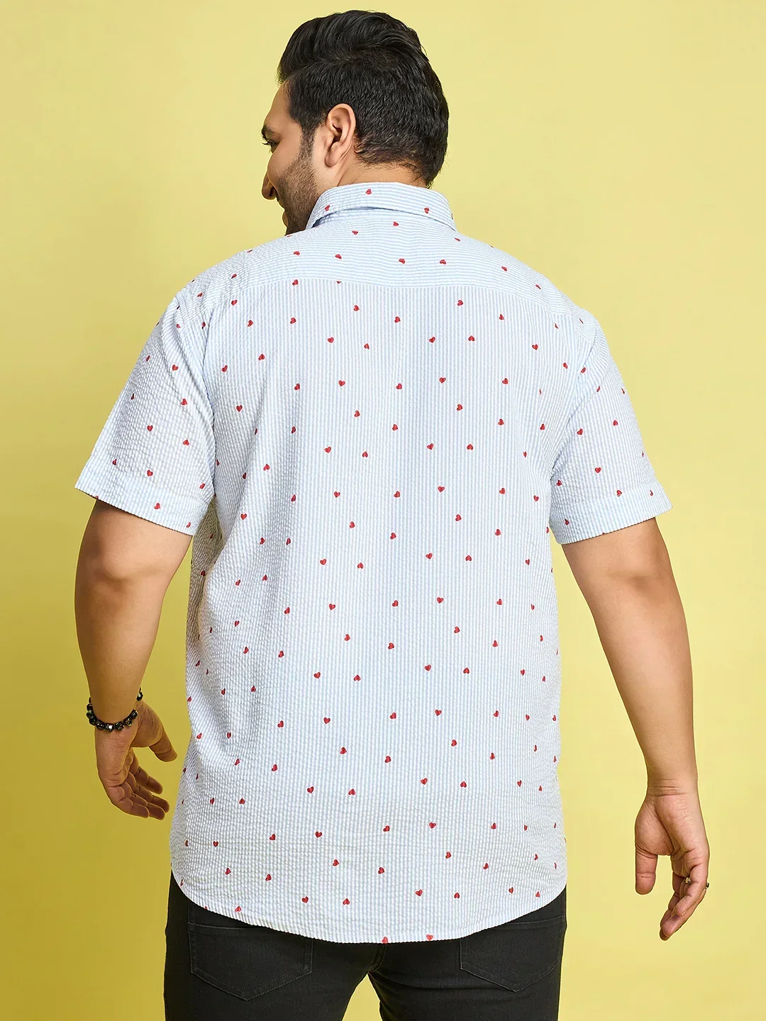 Men Plus Size Zadok Heart Printed Multi Color shirt - Image 5