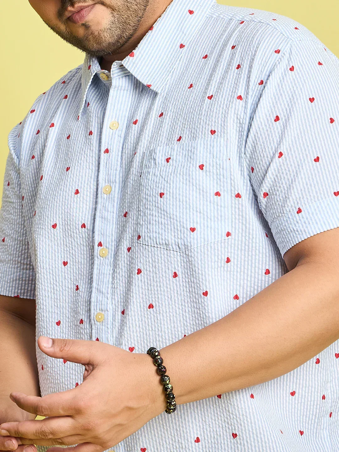 Men Plus Size Zadok Heart Printed Multi Color shirt - Image 6