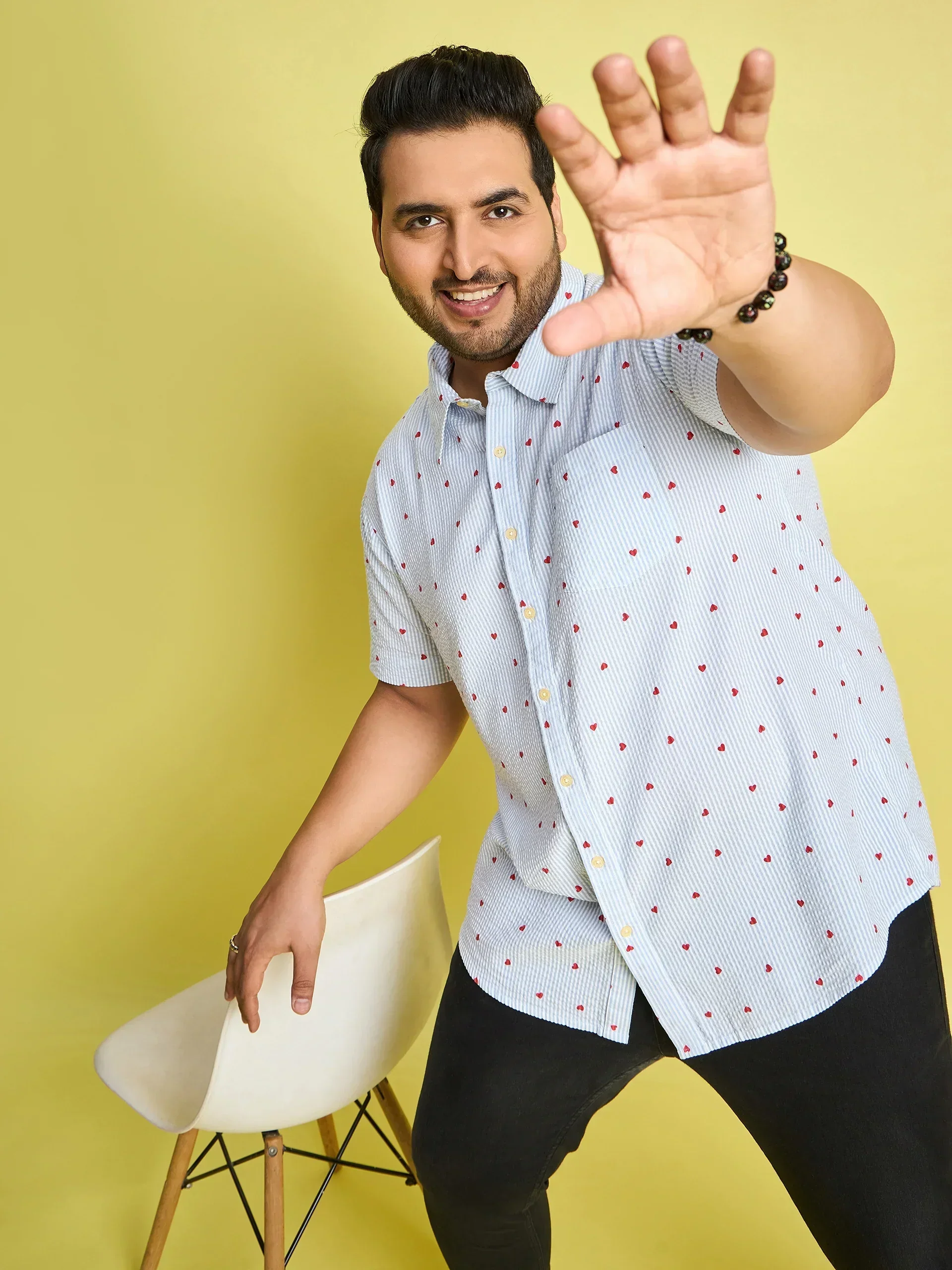 Men Plus Size Zadok Heart Printed Multi Color shirt - Image 7