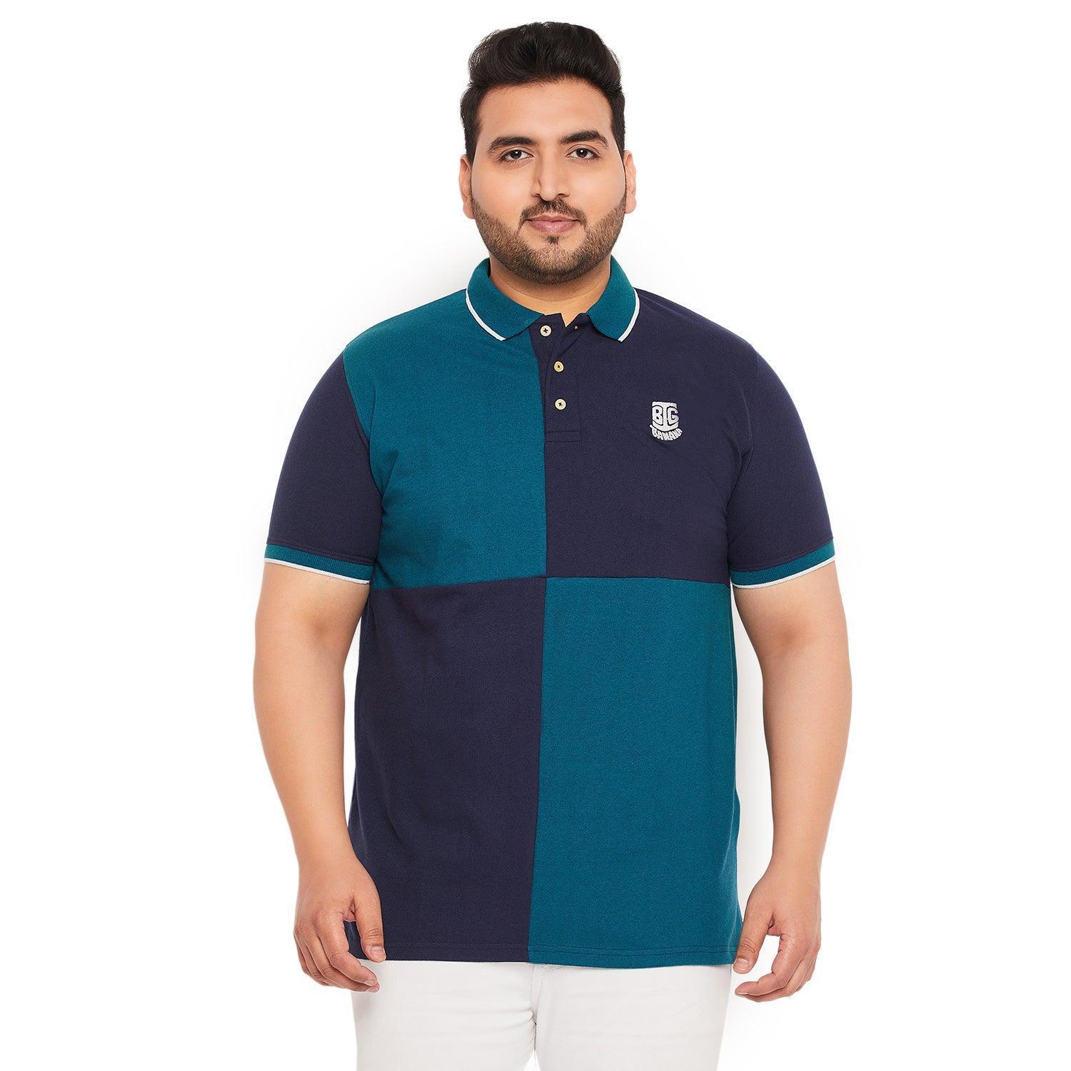 Men Plus Size Zarago Colorblock Polo Tshirt