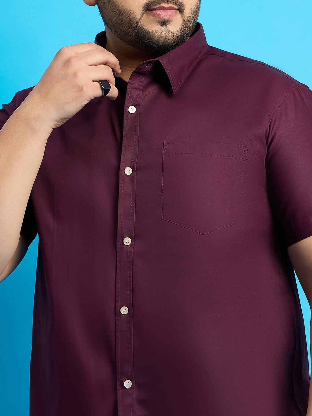 Men Plus Size Zenzo-Purple Solid Shirt - Image 6