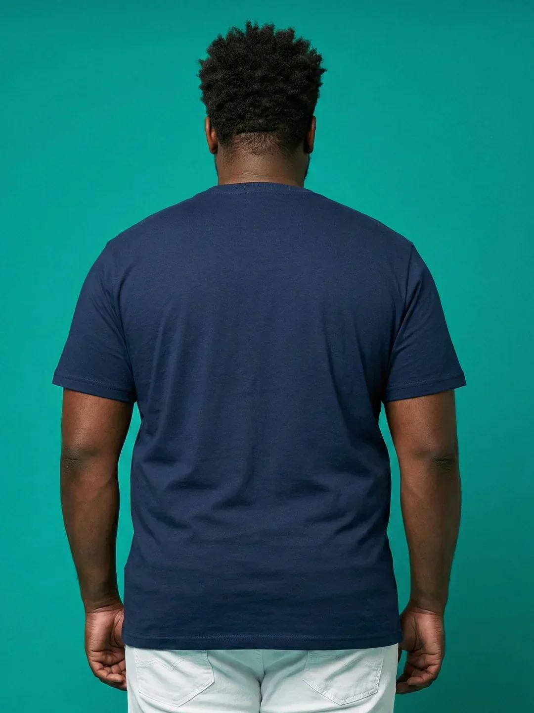 Men Plus Size Zerolim  Navy-Blue Printed Round Neck Tshirt - Image 5