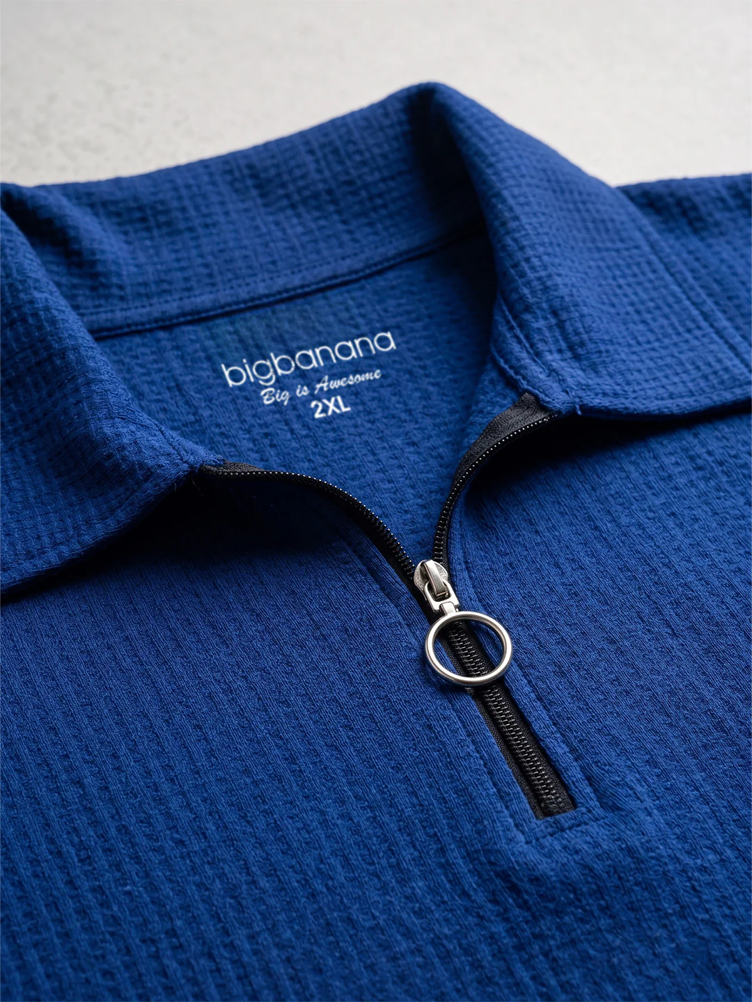 Men Plus Size Zorin Blue Solid Polo - Image 6